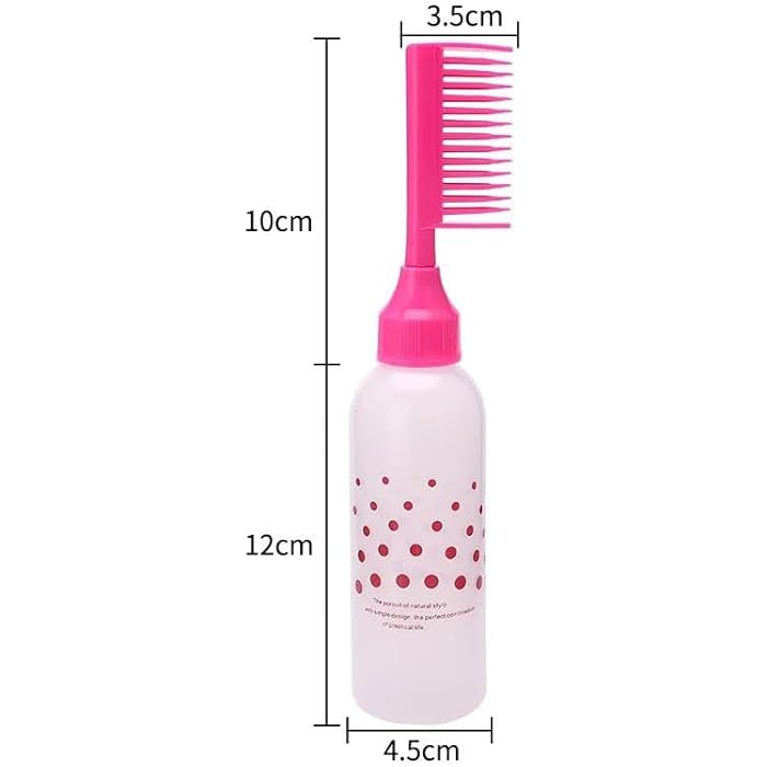 Multicolor Hair Dye Bottle with Applicator Brush Empty Refillable Dyeing Bottles Coloring Smudge Tool Hairdressing Styling Tools (blue dot) - Image 5